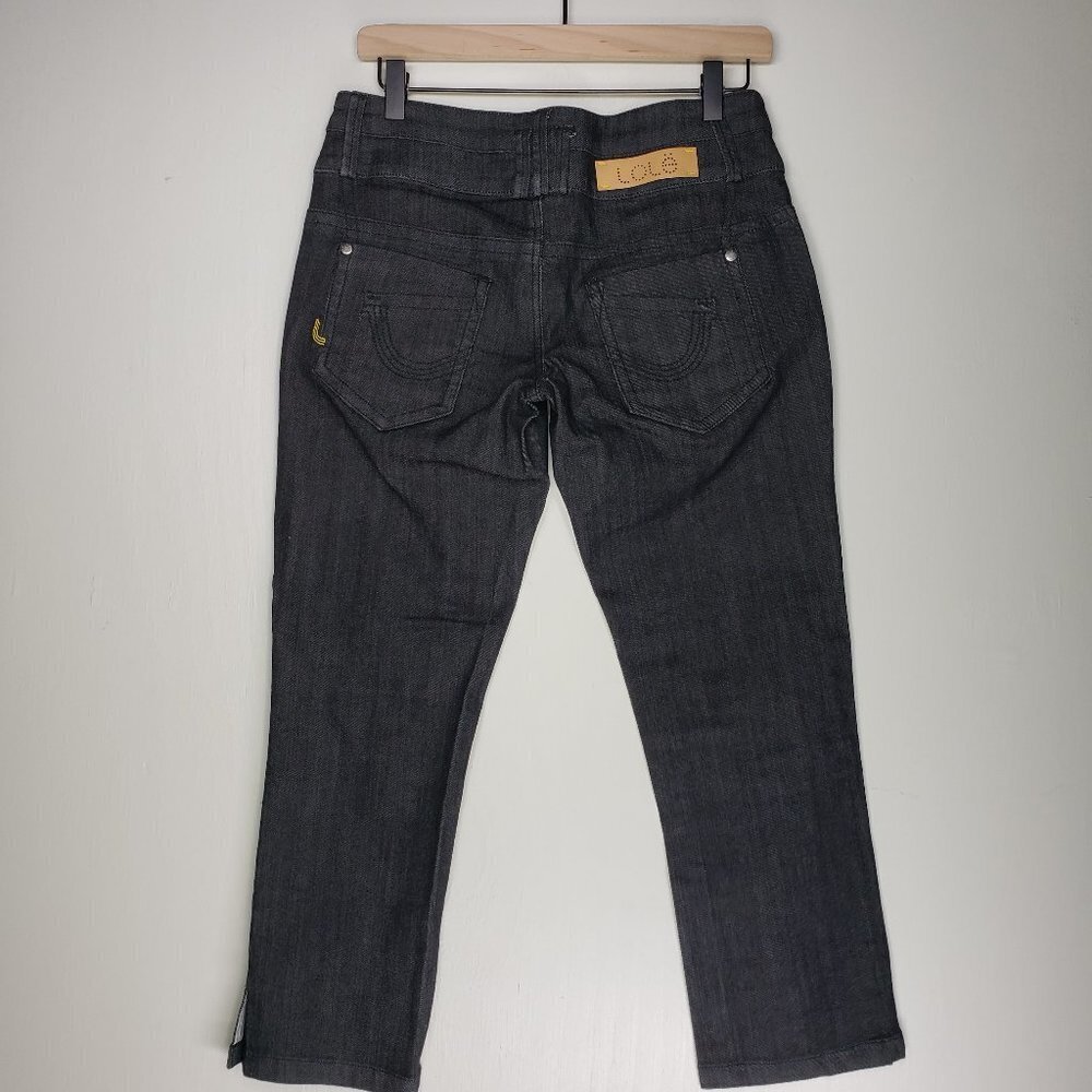 Lole Denim Capris Crops Dark Grey Wash 8 Jeans Stretch‎ - Picture 6 of 8